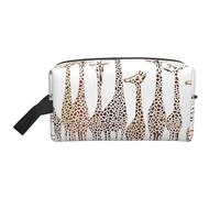 SamLng Grande trousse de maquillage de voyage - Motif girafes mignonnes et drôles de dessins animés, organiseur de toilette portable, pochette multi-usage pour le maquillage, blanc, One Size