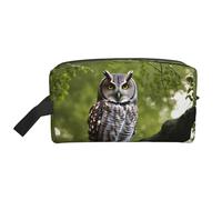 SamLng Grande trousse de maquillage de voyage - Motif hibou et branches d'arbre - Organiseur de toilette portable, multi-usage pour le maquillage, blanc, One Size
