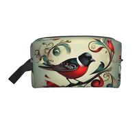 SamLng Grande trousse de maquillage de voyage - Motif notes de musique bleu sarcelle - Organiseur de toilette portable - Pochette multi-usage pour le maquillage, blanc, One Size