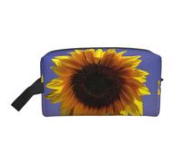 SamLng Grande trousse de maquillage de voyage - Motif tournesol en fleurs, organiseur de toilette portable, pochette multi-usage pour le maquillage, blanc, One Size