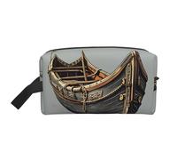 SamLng Grande trousse de maquillage de voyage - Motif vieux bateaux vikings avec imprimé complet, organiseur de toilette portable, pochette multi-usage pour le maquillage, blanc, taille unique, Blanc