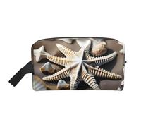 SamLng Grande trousse de maquillage de voyage - Plage Coquillage Étoile de mer Design Plein Imprimé Design Organisateur de Toilette Portable Pochette Multi-Usages pour Maquillage, blanc, One Size
