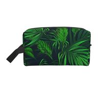 SamLng Grande trousse de maquillage de voyage - Plante tropicale verte pleine impression design, organisateur de toilette portable, pochette multi-usage pour maquillage, blanc, One Size