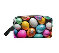 SamLng Grande trousse de maquillage de voyage - Œufs de Pâques - Design imprimé complet - Organiseur de toilette portable - Pochette multi-usage pour le maquillage - Blanc - Taille unique, blanc