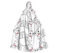 SamLng Jolie cape à capuche Dalmatien - Costume de jeu de rôle pour adulte - Parfait pour Noël, magicien, fêtes à thème magicien