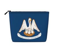 SamLng Organisateur de toilette polyvalent avec drapeau de l'État de la Louisiane : faux chanvre - Trousse de toilette de voyage, trousse d'accessoires de maquillage, noir, taille unique