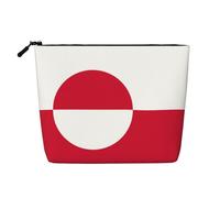 SamLng Organisateur de toilette polyvalent avec drapeau du Groenland : faux chanvre trousse de maquillage - Trousse de toilette de voyage, trousse d'accessoires de maquillage cosmétiques, noir, taille