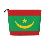 SamLng Organisateur de toilette polyvalent Drapeau de la Mauritanie : faux chanvre trousse de maquillage - Trousse de toilette de voyage, pochette d'accessoires de maquillage cosmétiques