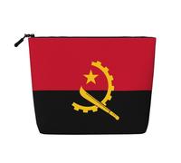 SamLng Organisateur de toilette polyvalent drapeau de l'Angola : faux chanvre trousse de maquillage - Trousse de toilette de voyage, pochette d'accessoires de maquillage cosmétiques, noir, taille