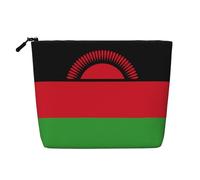 SamLng Organisateur de toilette polyvalent Drapeau du Malawi : faux chanvre trousse de maquillage - Trousse de toilette de voyage, trousse d'accessoires de maquillage, noir, taille unique