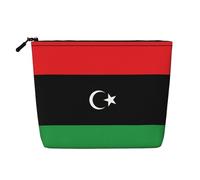 SamLng Organisateur de toilette polyvalent drapeau libyen : faux chanvre trousse de maquillage - trousse de toilette de voyage, trousse d'accessoires de maquillage, noir, taille unique