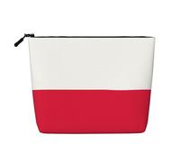 SamLng Organisateur de toilette polyvalent drapeau polonais : faux chanvre trousse de maquillage - trousse de toilette de voyage, trousse d'accessoires de maquillage cosmétique, noir, taille unique