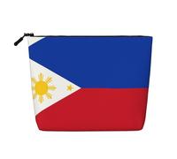 SamLng Organiseur de toilette polyvalent avec drapeau des Philippines : faux chanvre - Trousse de toilette de voyage, trousse d'accessoires de maquillage cosmétiques, noir, taille unique