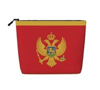 SamLng Organiseur de toilette polyvalent avec drapeau du Monténégro, faux chanvre - Trousse de toilette de voyage, trousse d'accessoires de maquillage, noir, taille unique
