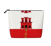 SamLng Organiseur de toilette polyvalent Drapeau de Gibraltar : faux chanvre trousse de maquillage - Trousse de toilette de voyage, pochette pour accessoires de maquillage