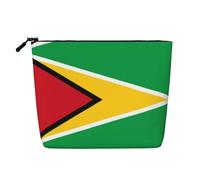 SamLng Organiseur de toilette polyvalent Drapeau de la Guyane : faux chanvre trousse de maquillage - Trousse de toilette de voyage, trousse d'accessoires de maquillage, noir, taille unique