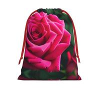 SamLng Petit sac cadeau avec cordon de serrage - Fleur de rose parfaite pour Noël, les vacances et les fêtes - Sacs à bonbons et sacs à friandises