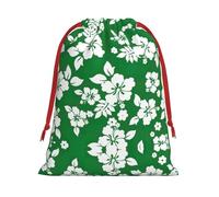 SamLng Petit sac cadeau avec cordon de serrage - Fleur hawaïenne parfaite pour Noël, les vacances et les fêtes - Sacs à bonbons et sacs à friandises