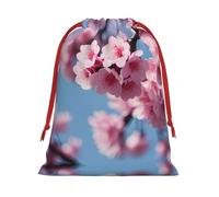 SamLng Petit sac cadeau avec cordon de serrage - Fleurs de cerisier parfait pour Noël, les vacances et les fêtes - Sacs à bonbons et sacs à friandises