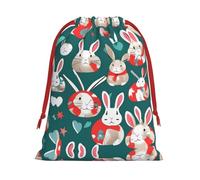 SamLng Petit sac cadeau avec cordon de serrage - Lapins parfaits pour Noël, les vacances et les fêtes - Sacs à bonbons et sacs à friandises