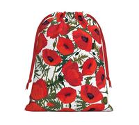 SamLng Petit sac cadeau avec cordon de serrage - Motif floral parfait pour Noël, les vacances et les fêtes - Sacs à bonbons et sacs à friandises