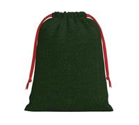 SamLng Petit sac cadeau avec cordon de serrage - Motif pétales floraux vert chasseur parfait pour Noël, les vacances et les fêtes - Sacs à bonbons et sacs à friandises