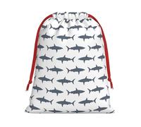 SamLng Petit sac cadeau avec cordon de serrage - Poisson et requin Parfait pour Noël, les vacances et les fêtes - Sacs à bonbons et sacs à friandises