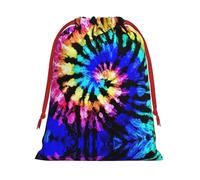 SamLng Petit sac cadeau avec cordon de serrage - Style tribal exotique Tie Dye Parfait pour Noël, les vacances et les fêtes - Sacs à bonbons et sacs à friandises