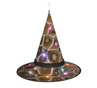 SamLng Petoskey Chapeau de sorcière en pierre - Accessoires de costume d'Halloween pour fête, bal masqué et robe de cosplay pour femme - Casquette lumineuse LED