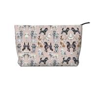 SamLng Poodles Dogs Trousse de maquillage en velours côtelé avec fermeture éclair - Pochette pratique pour le maquillage des femmes - Noir, taille unique