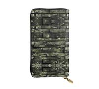 SamLng Portefeuille long en cuir imprimé camouflage numérique pour femme - Portefeuille en cuir imperméable à la mode et léger, noir, taille unique, Noir , Taille unique