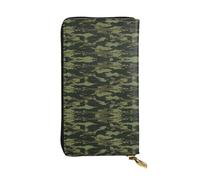 SamLng Portefeuille long en cuir imprimé camouflage vintage - tendance, personnalisé et durable poche pour pièces de monnaie, Noir , Taille unique