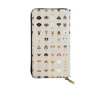 SamLng Portefeuille long en cuir imprimé de race de chien vintage - tendance, personnalisé et durable poche pour pièces de monnaie, Noir , Taille unique