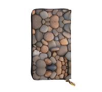 SamLng Portefeuille long en cuir imprimé Pebbles in The Beach - Personnalisé, confortable et léger avec porte-cartes et poche pour pièces de monnaie