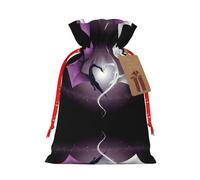 SamLng Purple and Wirte Dragons Sac cadeau de Noël - Sacs de fête avec cordon de serrage en toile de jute pour cadeaux, friandises - Parfait pour Noël, les anniversaires