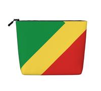 SamLng République du Congo Organisateur de toilette polyvalent : faux chanvre trousse de maquillage - Trousse de toilette de voyage, trousse d'accessoires de maquillage cosmétiques, noir, taille