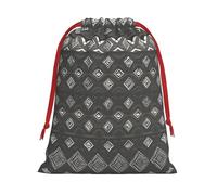 SamLng Sac cadeau avec cordon de serrage de taille moyenne - Gris tribal parfait pour Noël, les vacances et les fêtes - Sacs à bonbons et sacs à friandises