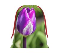 SamLng Sac cadeau moyen avec cordon de serrage - Tulipe violette parfaite pour Noël, les vacances et les fêtes - Sacs à bonbons et sacs à friandises