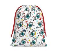SamLng Sac cadeau moyen avec cordon de serrage - Yeux parfaits pour Noël, les vacances et les fêtes - Sacs à bonbons et sacs à friandises