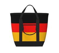 SamLng Sac fourre-tout isotherme de grande capacité avec drapeau de l'Allemagne - Sac fourre-tout réutilisable et élégant pour le travail, le pique-nique et les voyages, noir, Taille unique