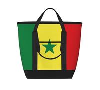 SamLng Sac fourre-tout isotherme de grande capacité avec drapeau du Sénégal - Réutilisable et réglable pour le travail, le pique-nique, les voyages et les activités de plein air, noir, taille unique