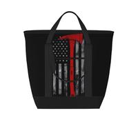 SamLng Sac fourre-tout isotherme de grande capacité avec hache de pompier rouge - Réutilisable et réglable pour le travail, le pique-nique, les voyages et les activités de plein air