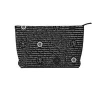 SamLng Supernatural Inspiration Trousse de maquillage en velours côtelé avec fermeture éclair - Pochette pratique pour le maquillage des femmes - Noir, taille unique