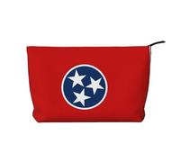 SamLng Tennessee State Flag Trousse de maquillage en velours côtelé avec fermeture éclair - Pochette pratique pour le maquillage des femmes - Noir - Taille unique