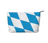 SamLng Trousse de maquillage en velours côtelé avec motif drapeau bavarois - Organiseur de cosmétiques et de toilette - Pochette pratique pour le maquillage des femmes - Noir - Taille unique