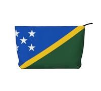 SamLng Trousse de maquillage en velours côtelé avec motif drapeau des îles Salomon - Organiseur de cosmétiques et de toilette - Pochette pratique pour le maquillage des femmes - Noir - Taille unique
