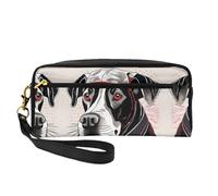 SamLng Trousse de maquillage réutilisable - Adorable animal de la ferme chien 1 petite trousse de maquillage en cuir imprimé pour voyage, organiseur de toilette avec fermeture éclair, noir, One Size