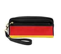 SamLng Trousse de maquillage réutilisable - Drapeau de l'Allemagne - Petite trousse de maquillage en cuir pour voyage, organiseur de toilette avec fermeture éclair, noir, One Size