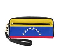 SamLng Trousse de maquillage réutilisable - Drapeau du Venezuela - En cuir imprimé - Petite trousse de maquillage pour voyage, trousse de toilette avec fermeture éclair, noir, One Size