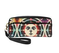 SamLng Trousse de maquillage réutilisable - Flèches de chasse, triangles, cerf, petite trousse de maquillage en cuir pour voyage, organiseur de toilette avec fermeture éclair, noir, One Size